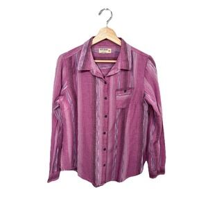 Ruff Hewn 100% Cotton Multicolor Purple Women's Button Up Granola Size L